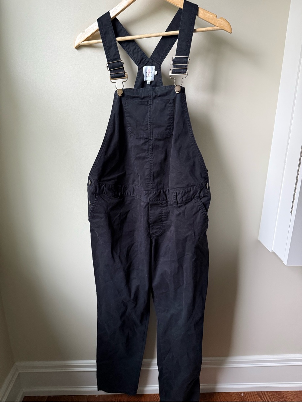 HATCH THE NINES Maternity Overalls Black Stretch Pregnancy Basic Casual Comfy S